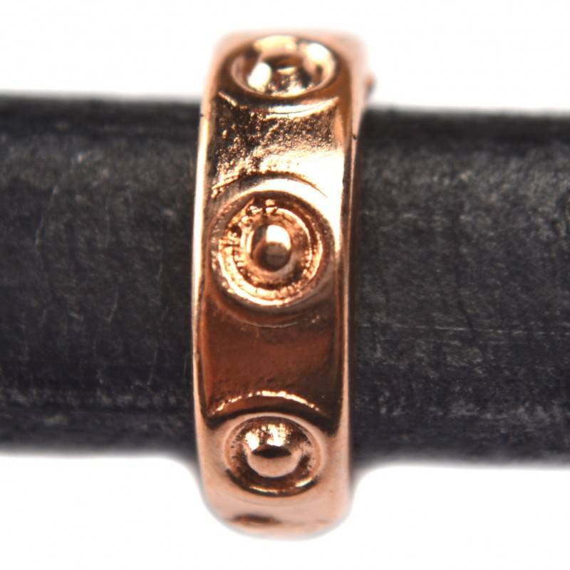 Leerschuiver Ø10x6mm metaal rosé goud DQ 14x4mm-Kraaltjes van Renate