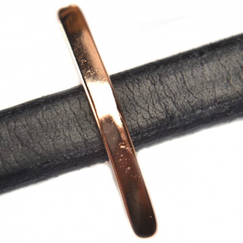 Leerschuiver Ø10x6mm metaal rosé goud DQ 32mm-Kraaltjes van Renate