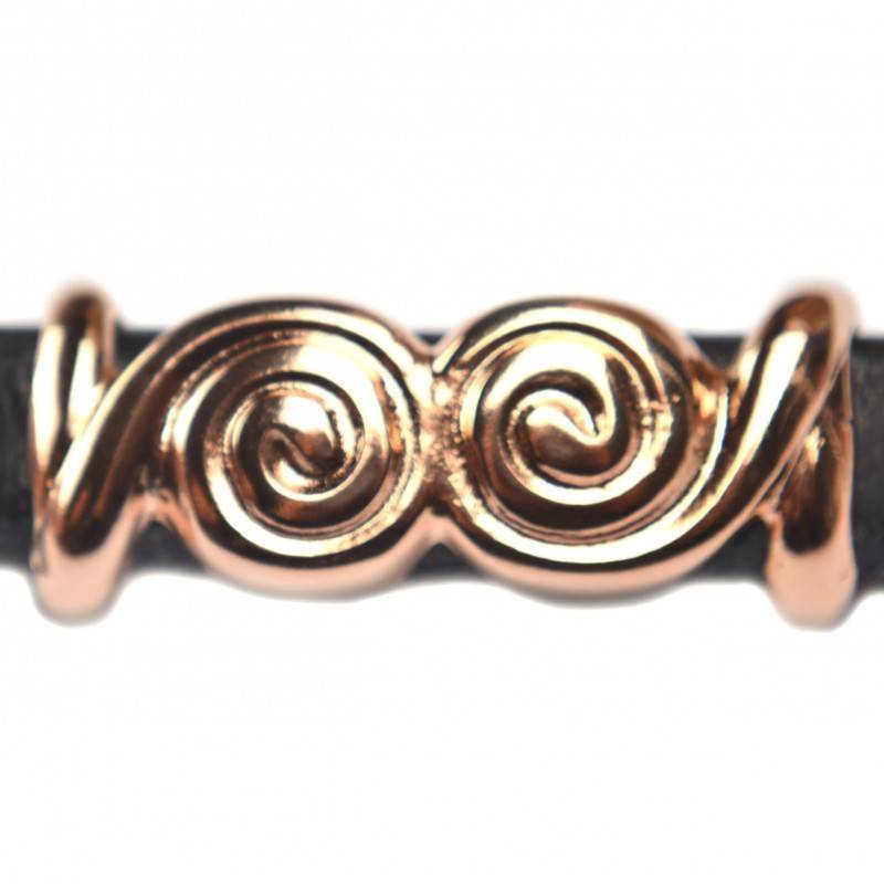 Leerschuiver Ø10x6mm metaal rosé goud DQ 33x14mm-Kraaltjes van Renate