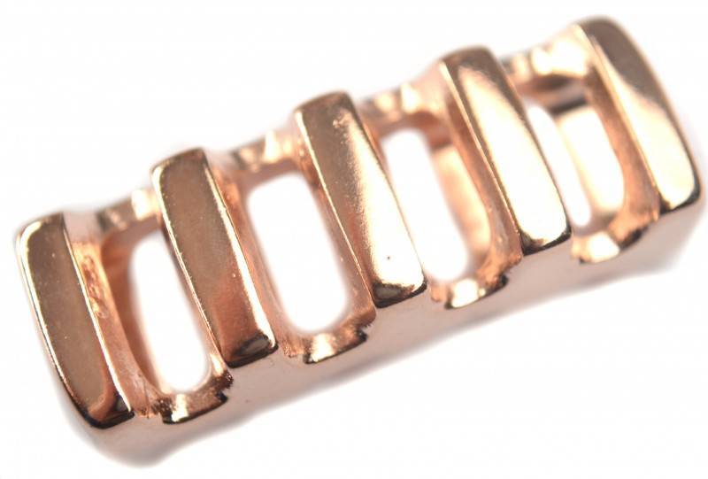 Leerschuiver Ø10x6mm metaal roségoud DQ 37x14mm-Kraaltjes van Renate
