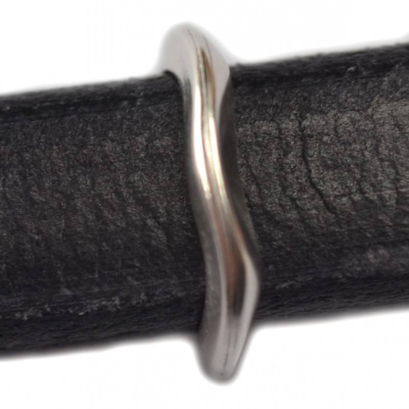 Leerschuiver Ø10x6mm metaal zilver DQ 13mm-Kraaltjes van Renate