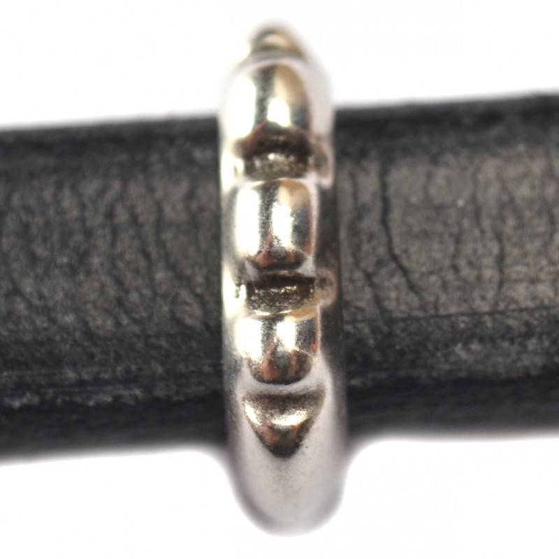 Leerschuiver Ø10x6mm metaal zilver DQ 15mm-Kraaltjes van Renate