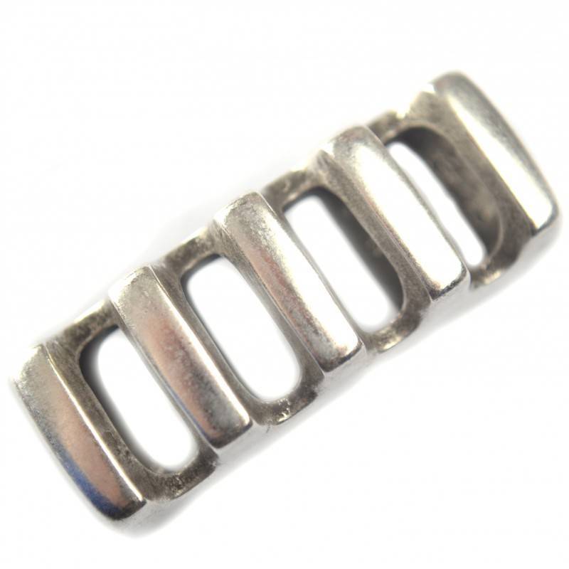 Leerschuiver Ø10x6mm metaal zilver DQ 37x14mm-Kraaltjes van Renate