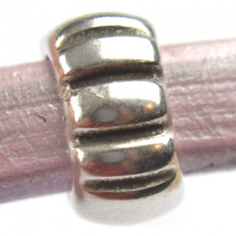 Leerschuiver Ø10x6mm metaal zilver DQ 9x16mm-Kraaltjes van Renate