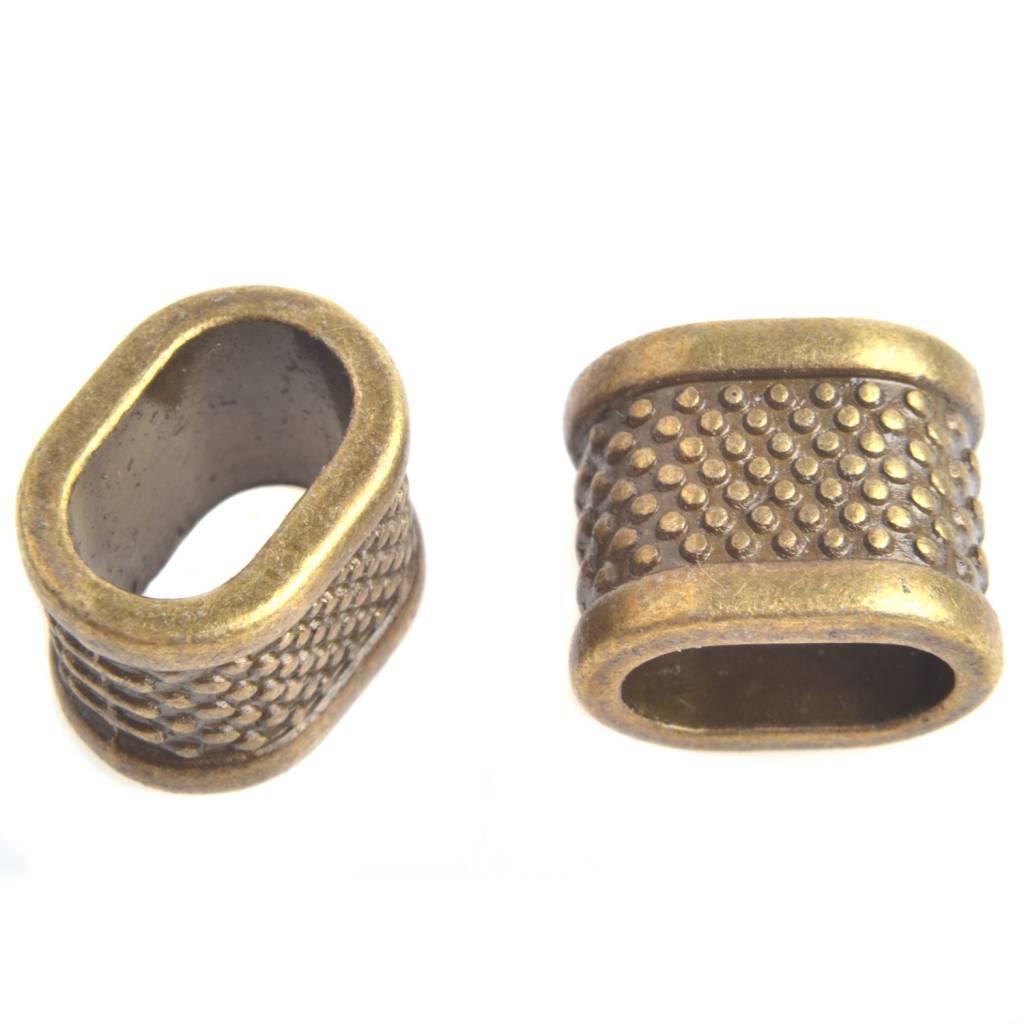 Leerschuiver Ø10x7mm Brons 14x11mm-Kraaltjes van Renate