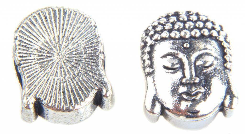 Leerschuiver Ø11x3mm Buddha Zilver 16x12mm-Kraaltjes van Renate