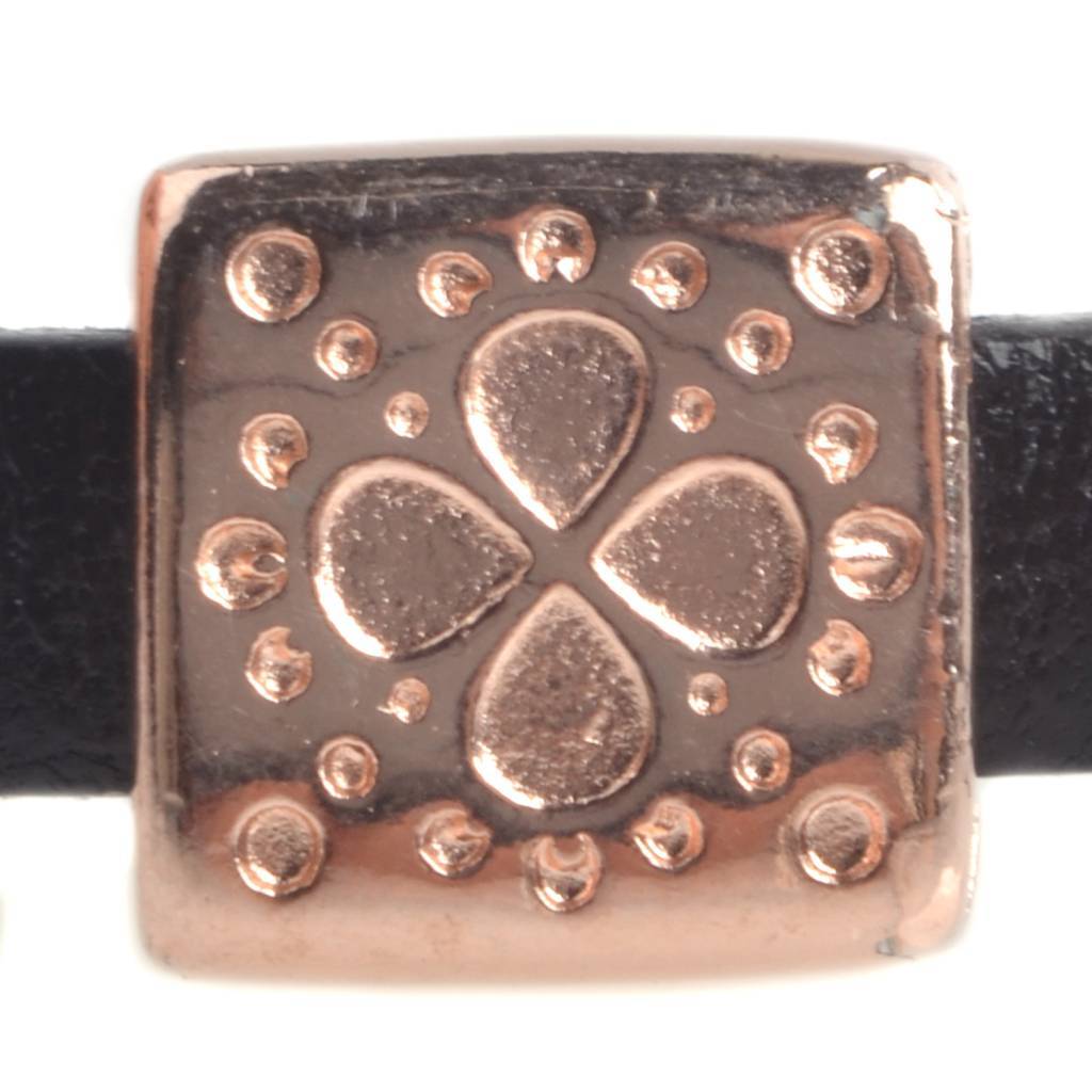 Leerschuiver Ø5x2mm boho Rosegoud DQ-Kraaltjes van Renate