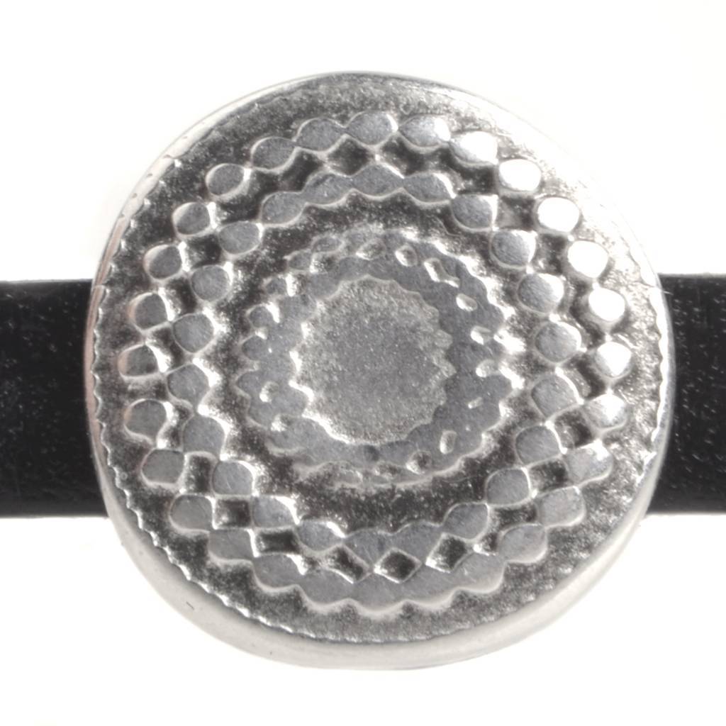 Leerschuiver Ø5x2mm mini dots rond Zilver DQ-Kraaltjes van Renate