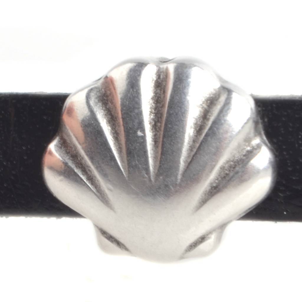 Leerschuiver Ø5x2mm schelp Zilver DQ-Kraaltjes van Renate