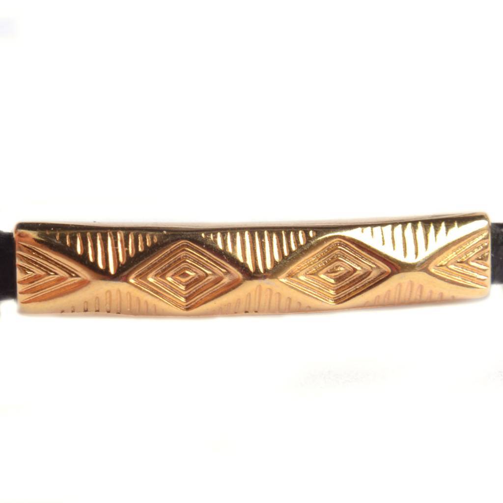 Leerschuiver aztec Ø5x2.5mm Goud DQ-Kraaltjes van Renate