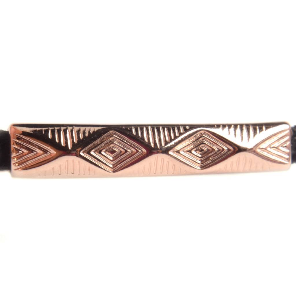 Leerschuiver aztec Ø5x2.5mm Rosegoud DQ-Kraaltjes van Renate