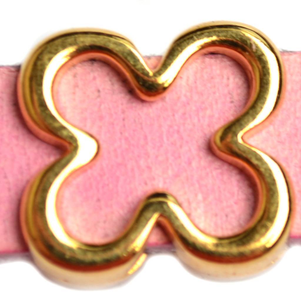 Leerschuiver bloem Ø10x2.5 Goud DQ 14mm-Kraaltjes van Renate