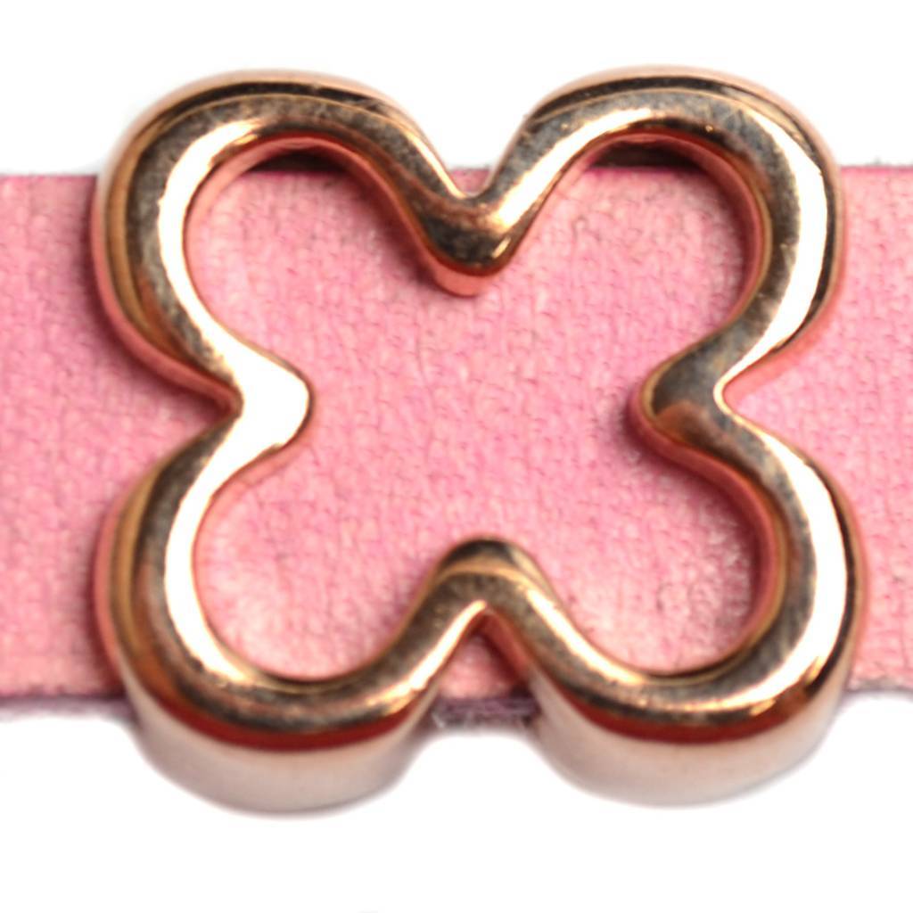 Leerschuiver bloem Ø10x2.5 Rosegoud DQ 14mm-Kraaltjes van Renate