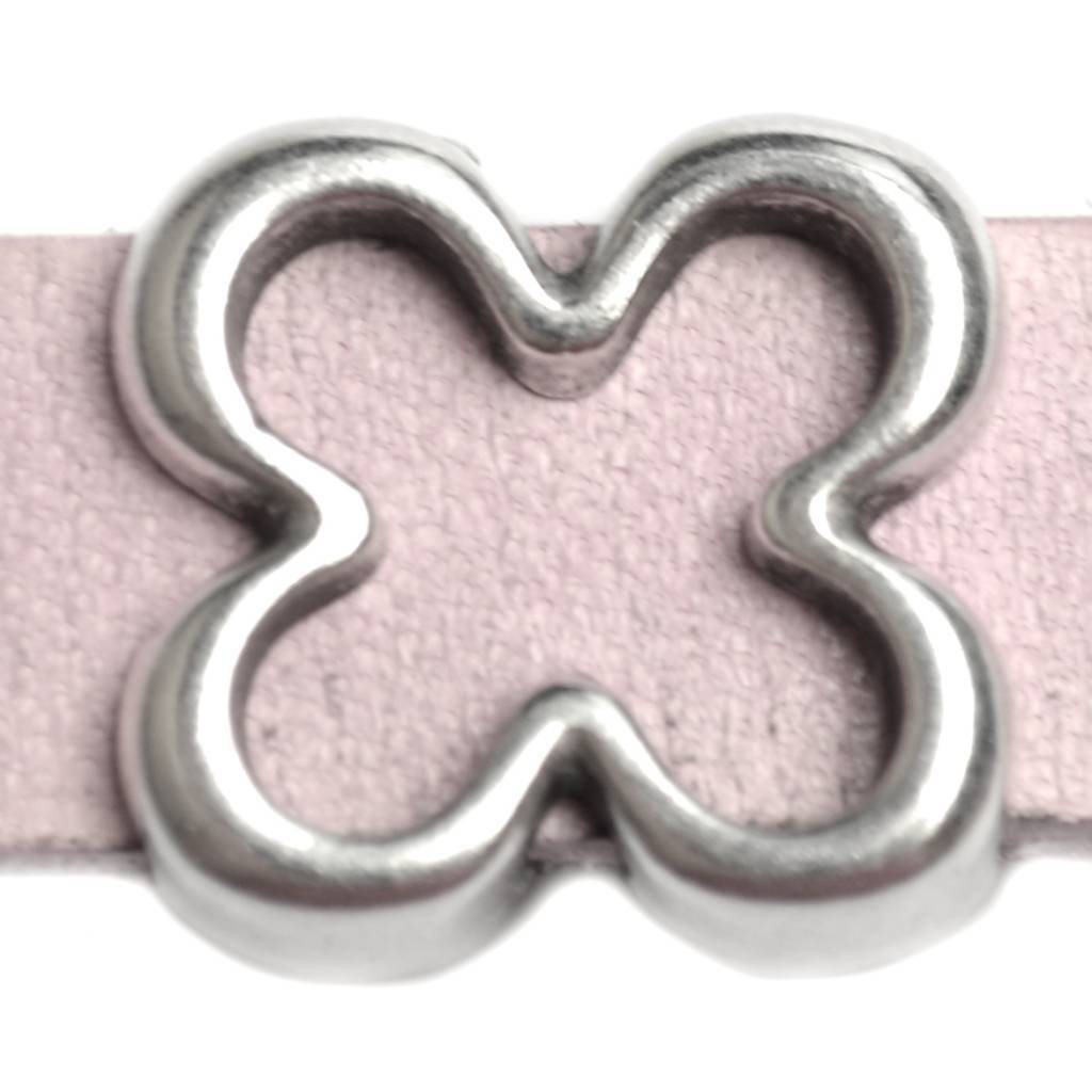 Leerschuiver bloem Ø10x2.5 Zilver DQ 14mm-Kraaltjes van Renate