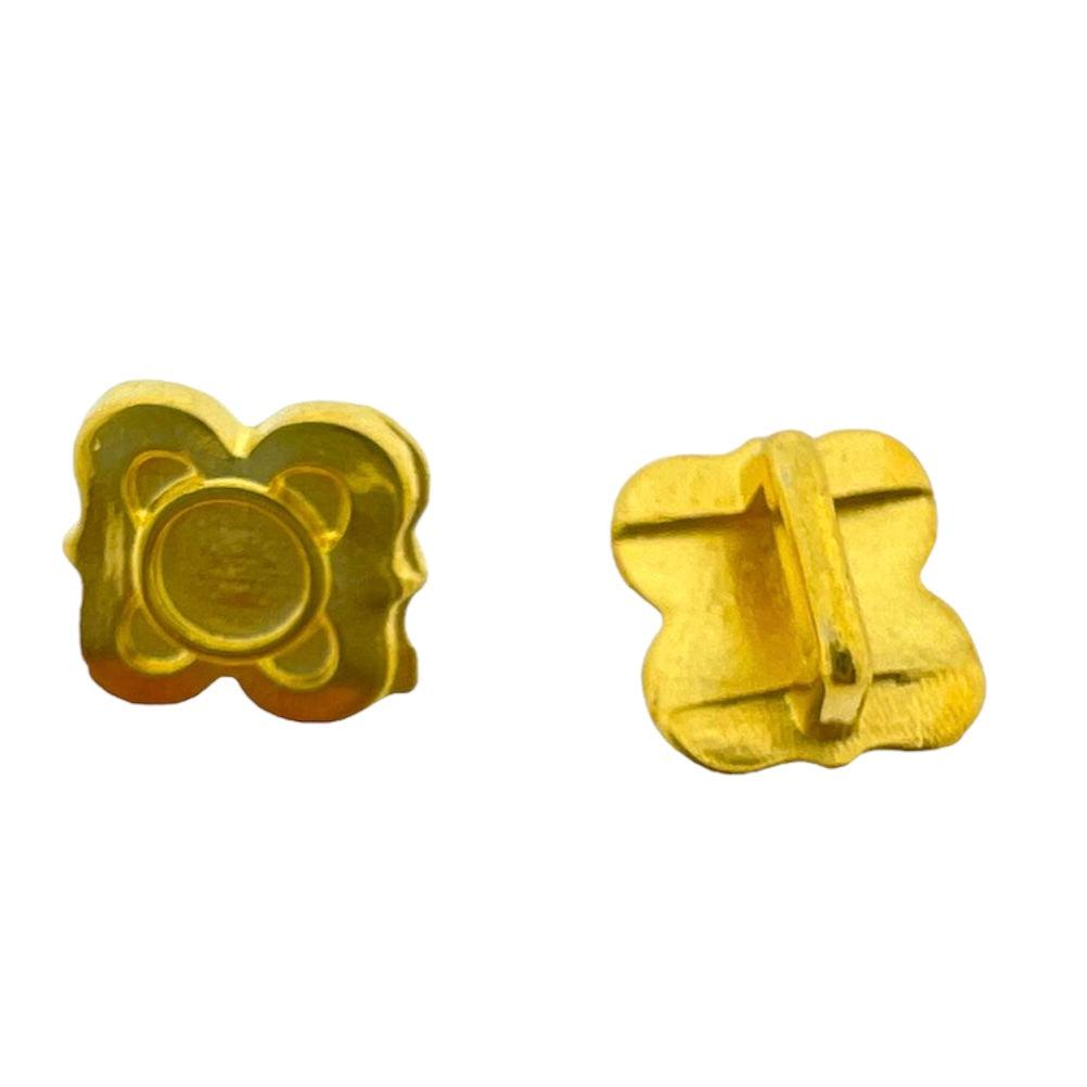 Leerschuiver bloem goud 12x10mm DQ-leerschuivers-Kraaltjes van Renate
