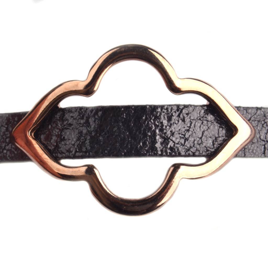 Leerschuiver boho Ø10x2mm Rosegoud DQ-Kraaltjes van Renate