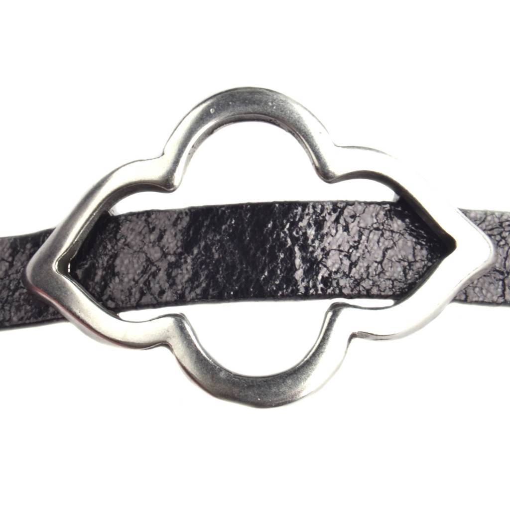 Leerschuiver boho Ø10x2mm Zilver DQ-Kraaltjes van Renate