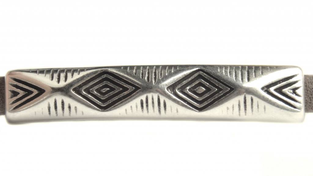 Leerschuiver boho Ø5x2.5mm Zilver DQ-Kraaltjes van Renate