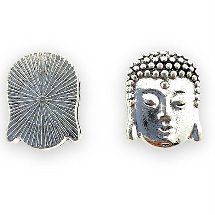 Leerschuiver buddha zilver 15x10mm-bedels-Kraaltjes van Renate