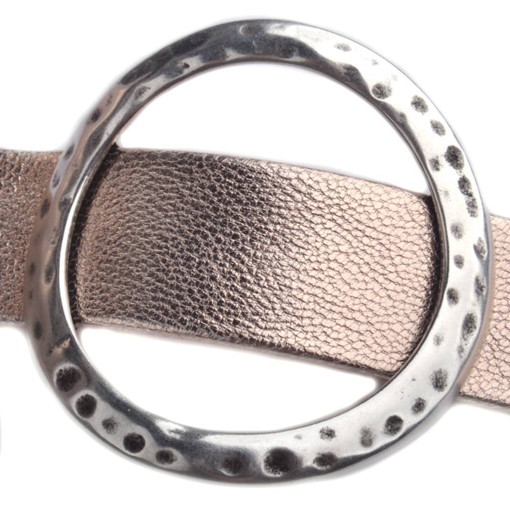Leerschuiver cirkel XL Ø20x2mm Zilver DQ-Kraaltjes van Renate