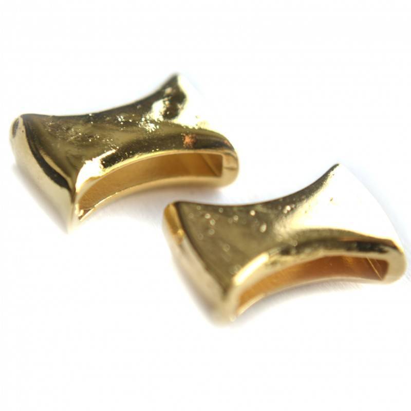 Leerschuiver diabola Ø13x2mm metaal goud DQ 12x18mm-Kraaltjes van Renate