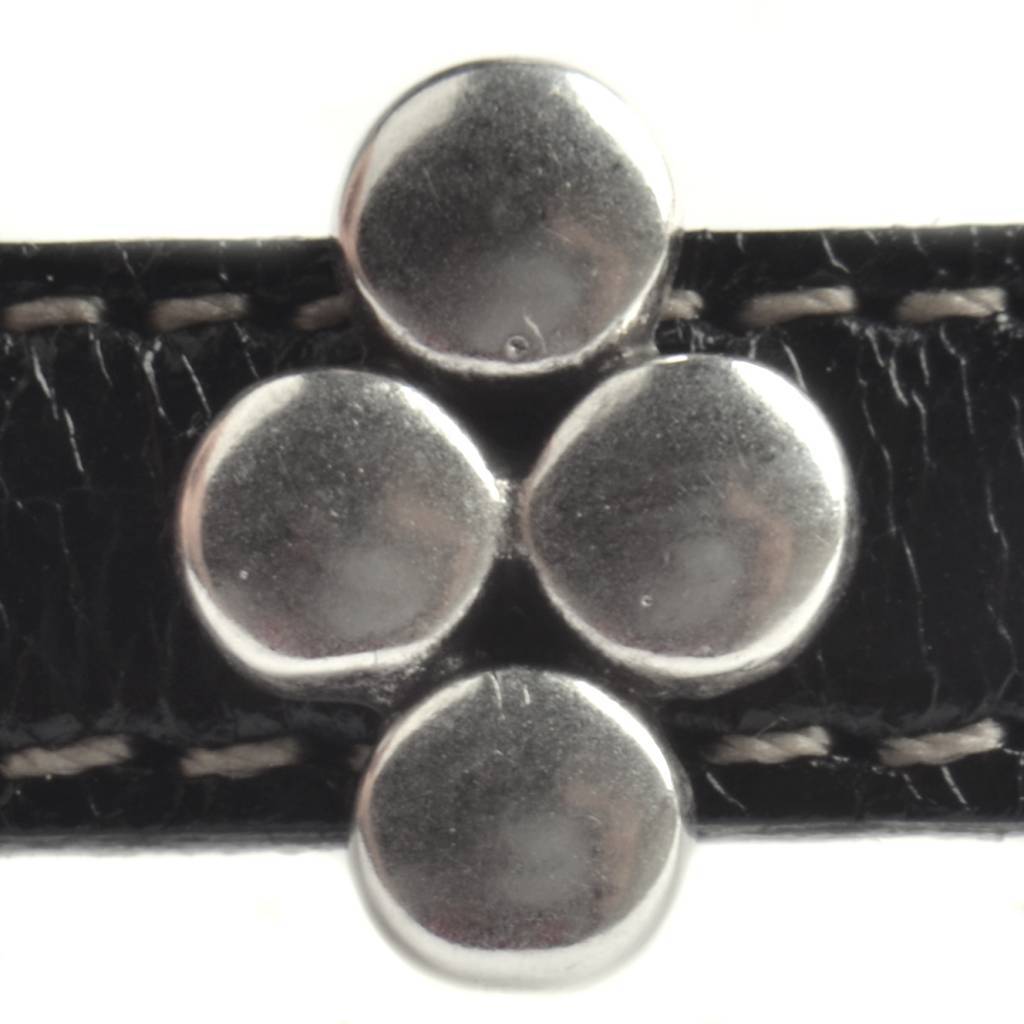 Leerschuiver dots Ø10x2.5mm Zilver DQ-Kraaltjes van Renate