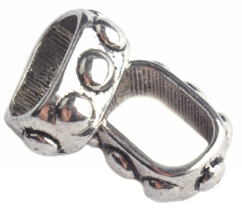 Leerschuiver dots Ø11x7mm Zilver 15x11mm - 3 stuks-Kraaltjes van Renate