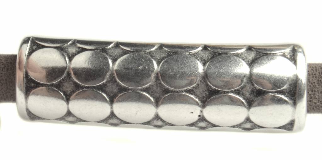 Leerschuiver dots Ø5x2.5mm Zilver DQ-Kraaltjes van Renate