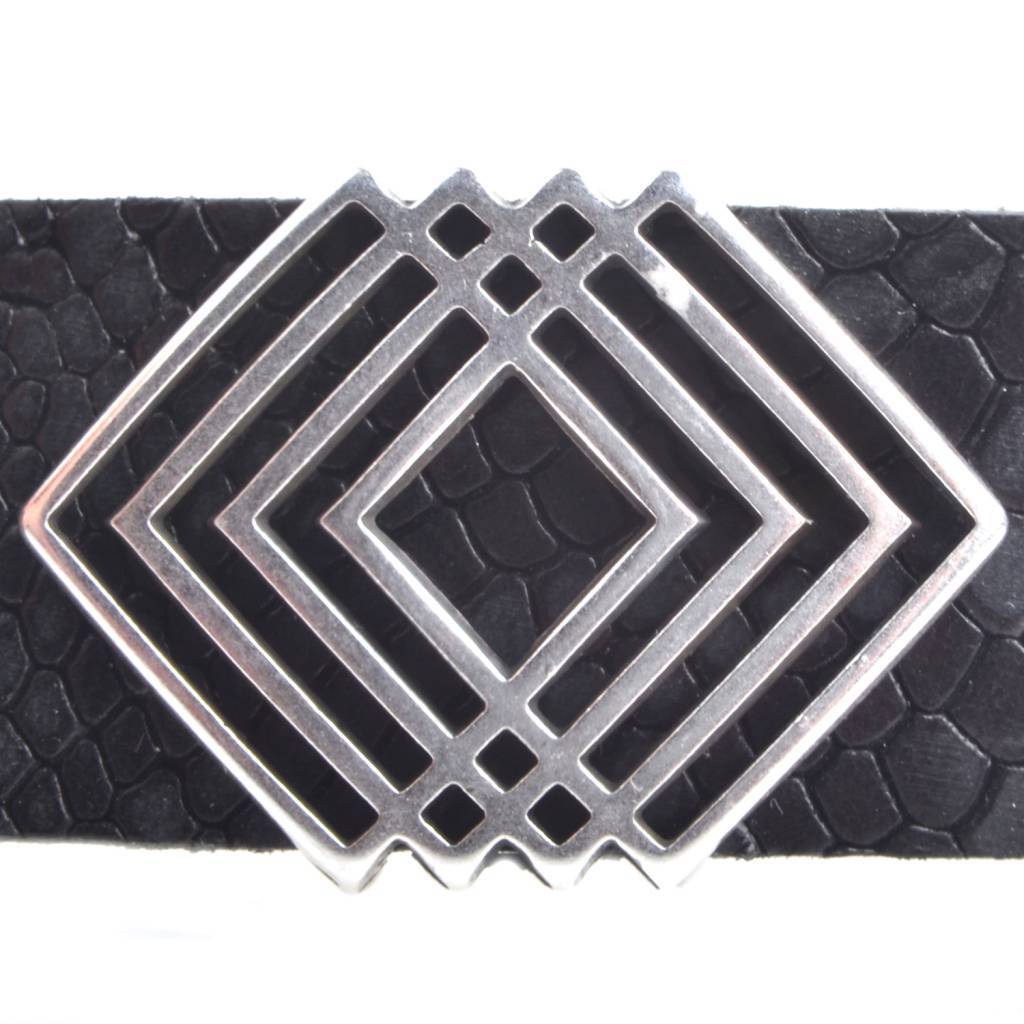 Leerschuiver geo Ø20x2.5mm Zilver DQ-Kraaltjes van Renate