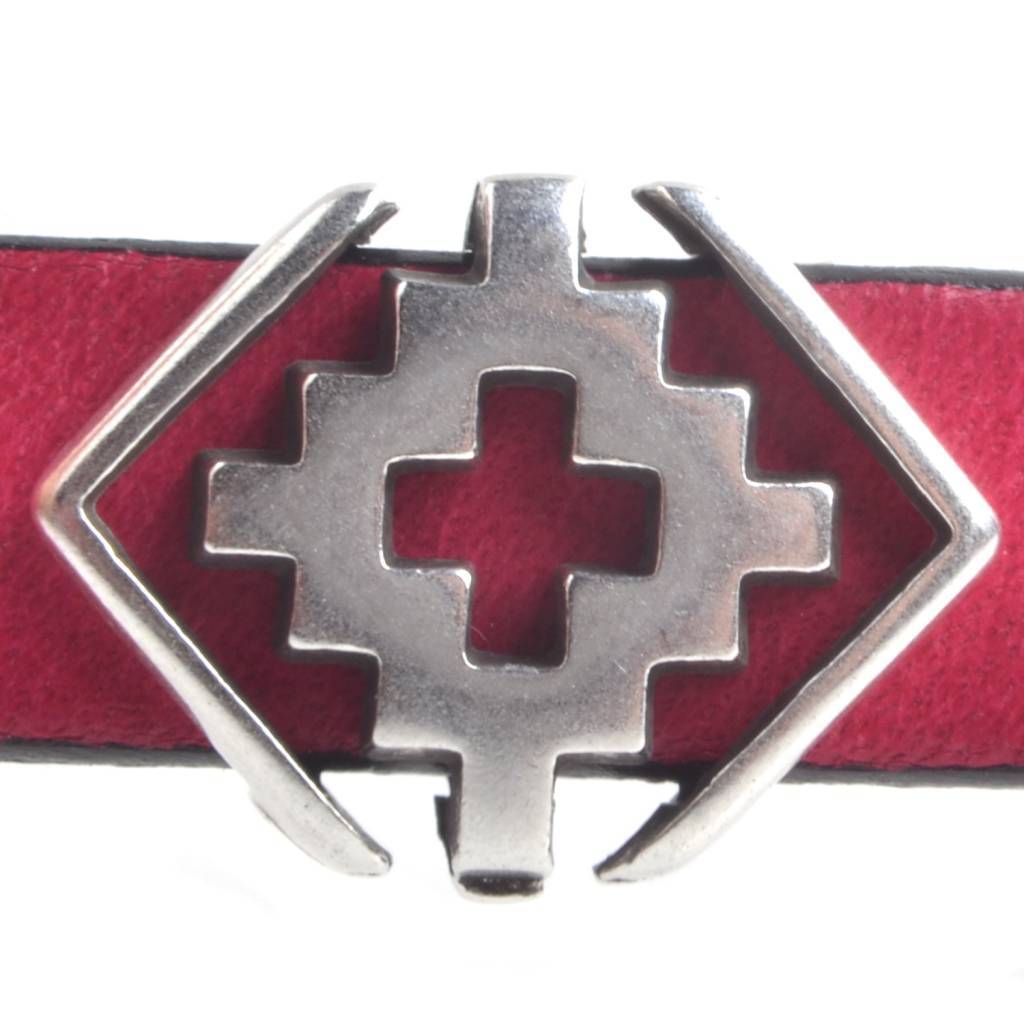 Leerschuiver geo boho Ø10x2.5mm Zilver DQ-Kraaltjes van Renate
