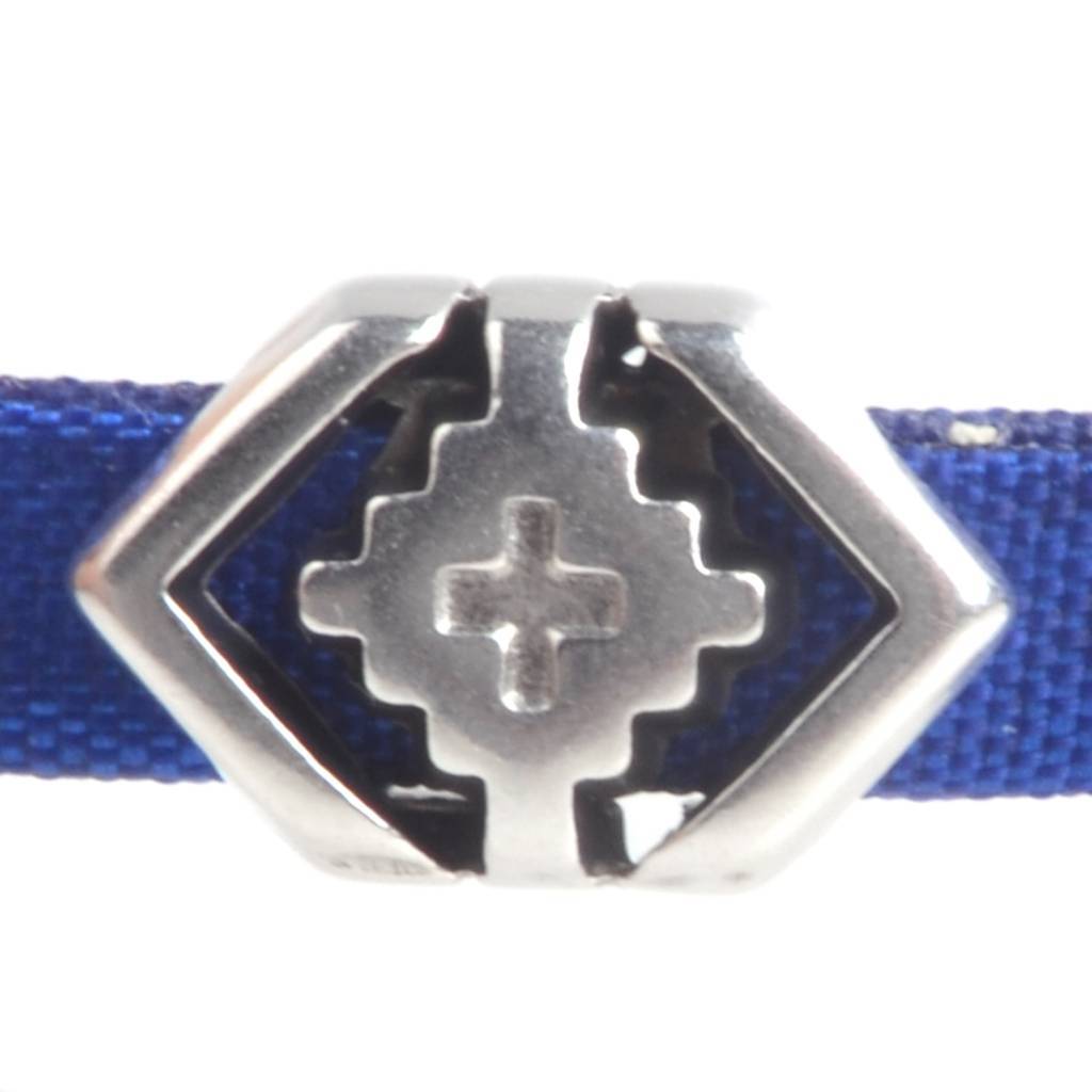 Leerschuiver geo boho Ø5x2.5mm Zilver DQ-Kraaltjes van Renate