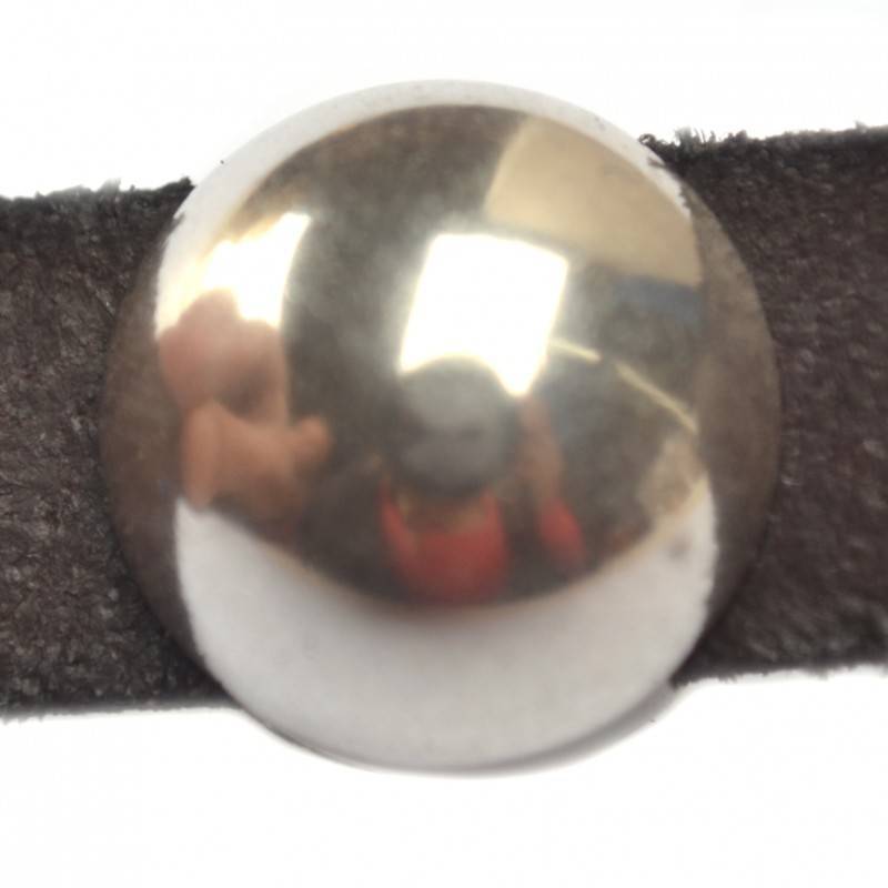 Leerschuiver half rond Ø10mm metaal zilver DQ 13mm-Kraaltjes van Renate