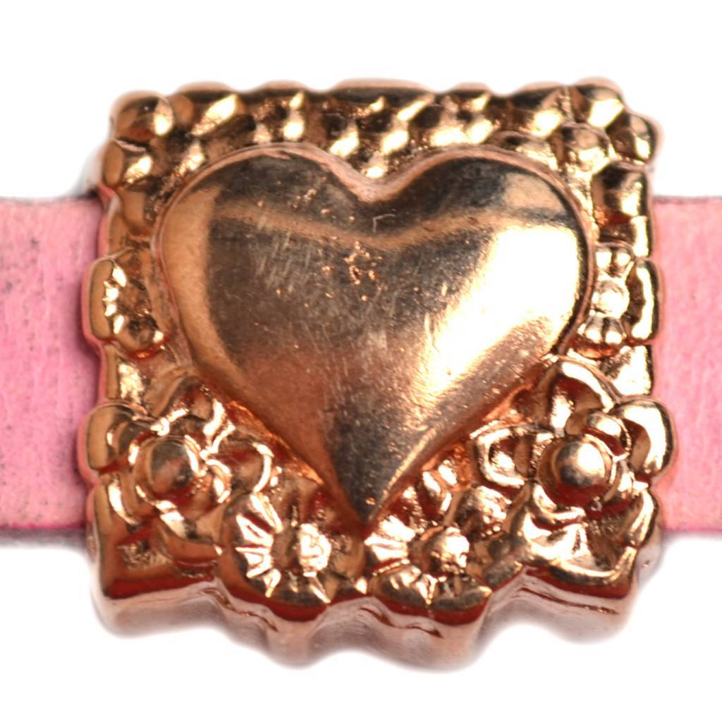 Leerschuiver hart Ø10x2.5 Rosegoud DQ 17mm-Kraaltjes van Renate