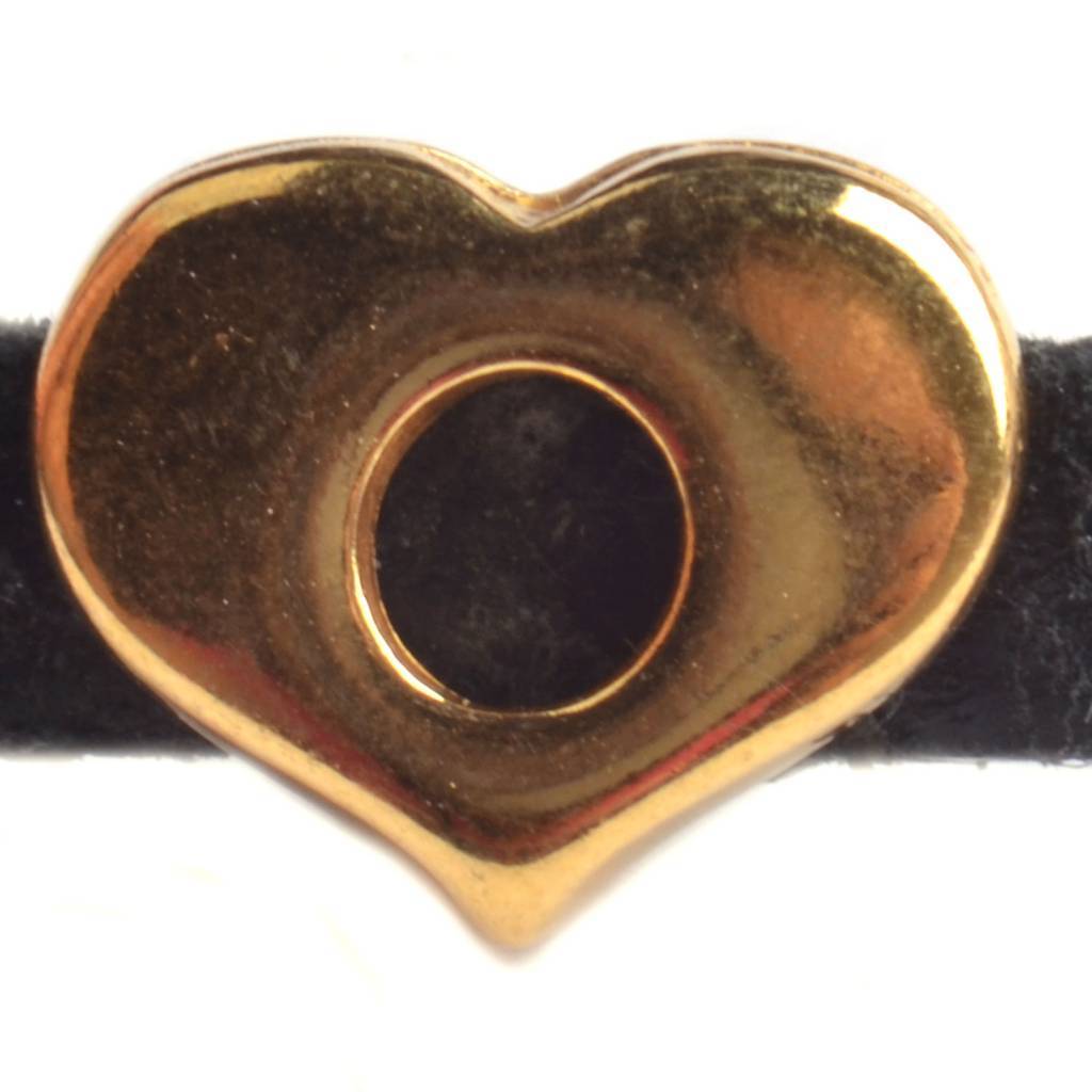 Leerschuiver hartje Ø5x2mm Goud DQ-Kraaltjes van Renate