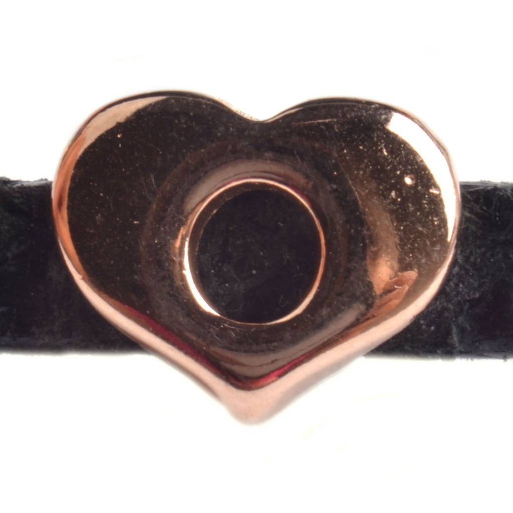 Leerschuiver hartje Ø5x2mm Rosegoud DQ-Kraaltjes van Renate