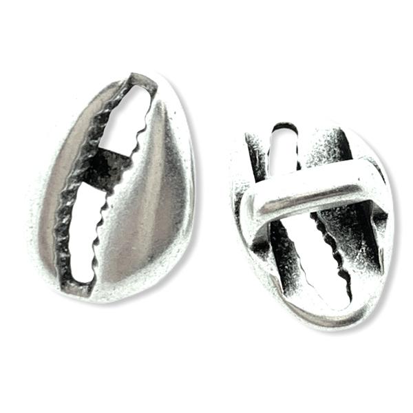 Leerschuiver kauri schelp Ø5x2.5mm Zilver DQ-Kraaltjes van Renate