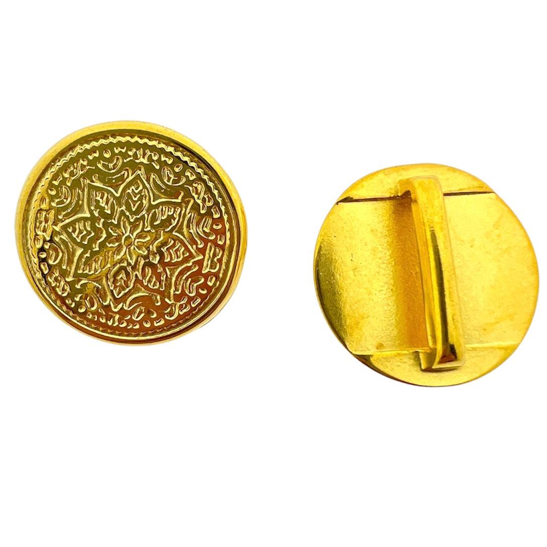 Leerschuiver mandala motief goud 22.5x22.5mm DQ-leerschuivers-Kraaltjes van Renate