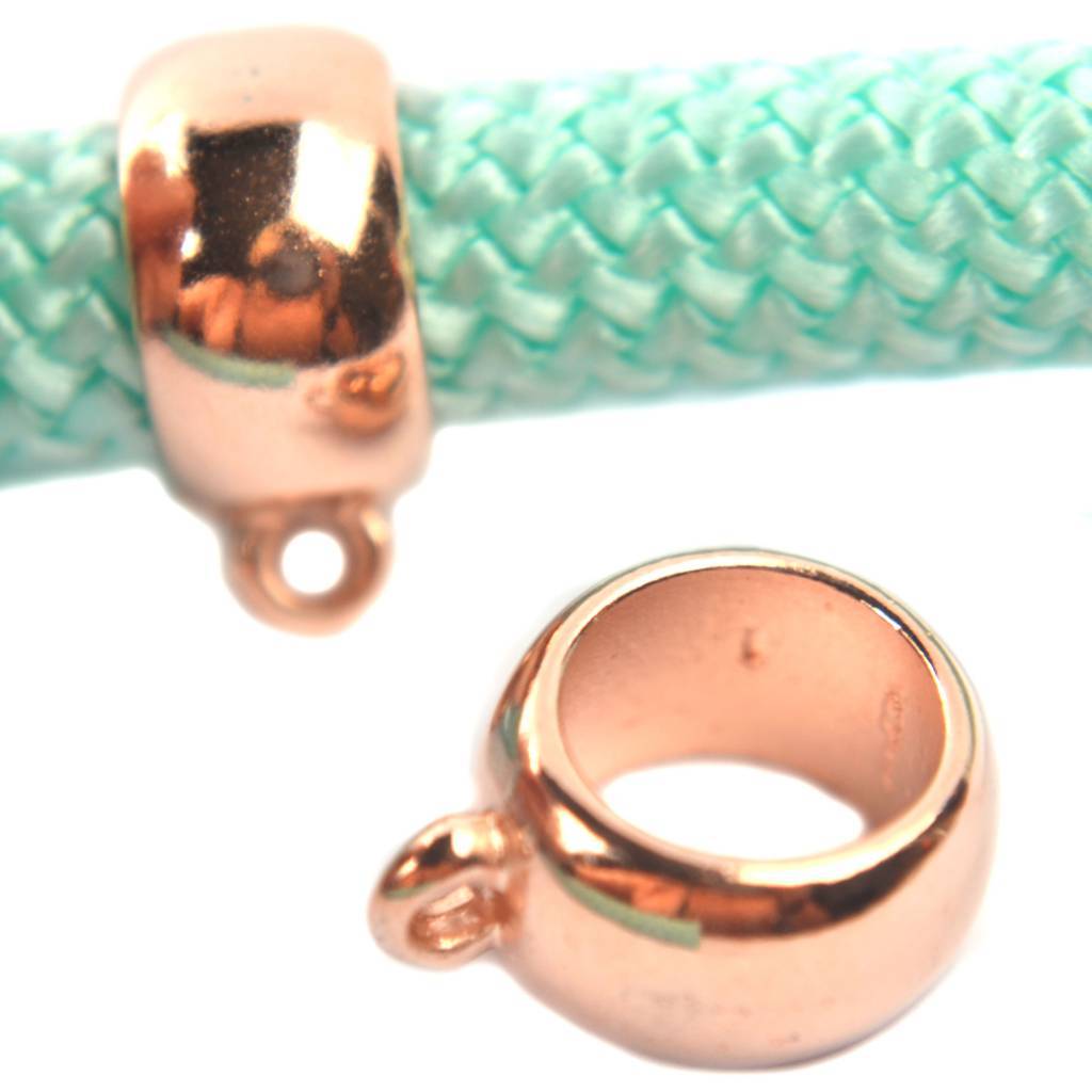 Leerschuiver met Oog Ø10mm Roségoud DQ 18x14mm-Kraaltjes van Renate