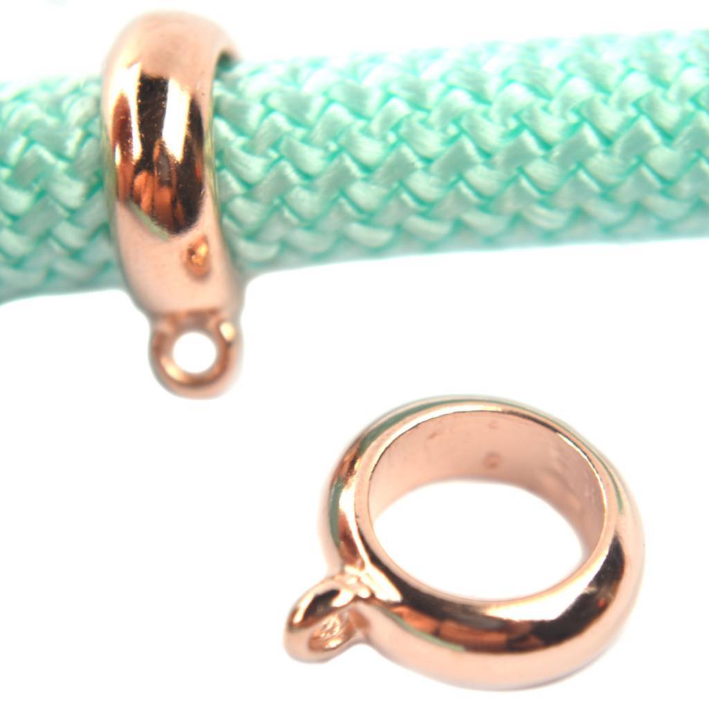 Leerschuiver met Oog Ø10mm Roségoud DQ 18x5mm-Kraaltjes van Renate