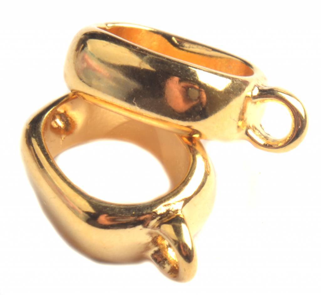 Leerschuiver met oog Ø10x6mm Goud DQ-Kraaltjes van Renate
