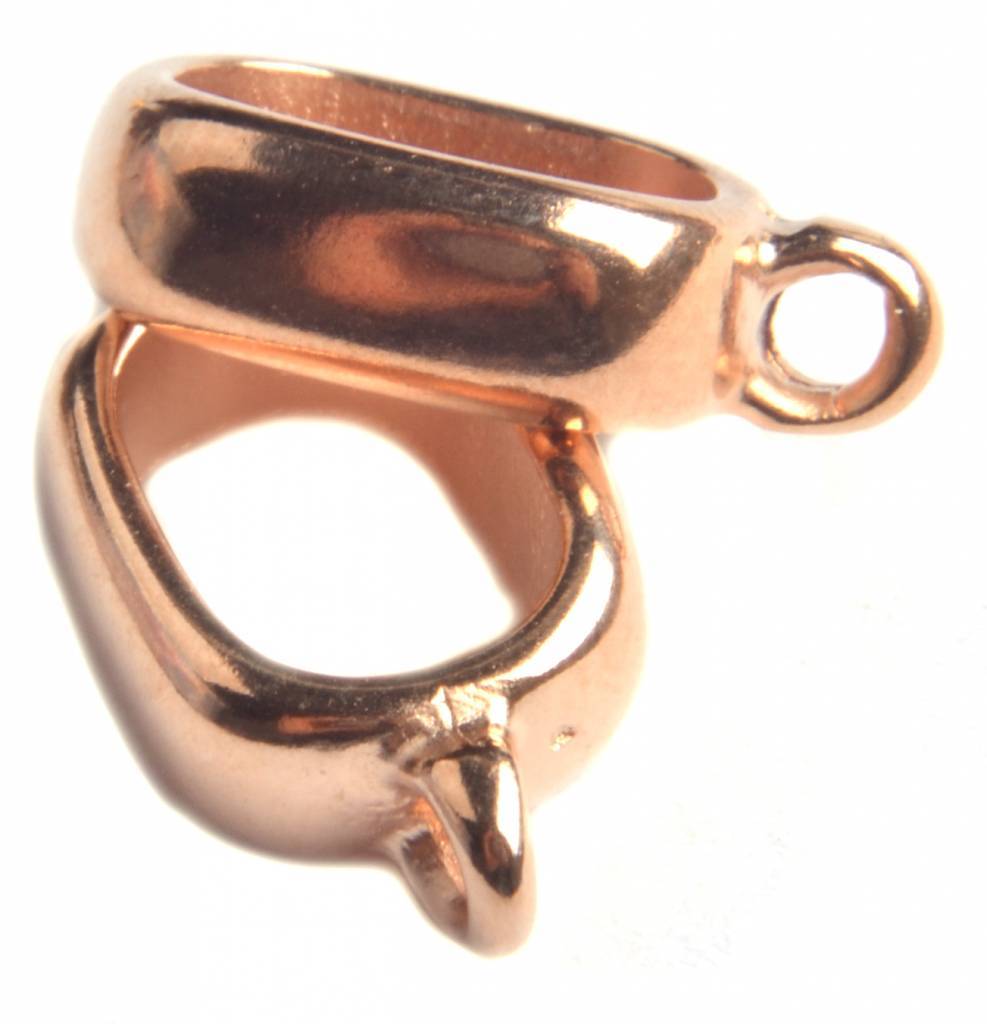 Leerschuiver met oog Ø10x6mm Rosegoud DQ-Kraaltjes van Renate