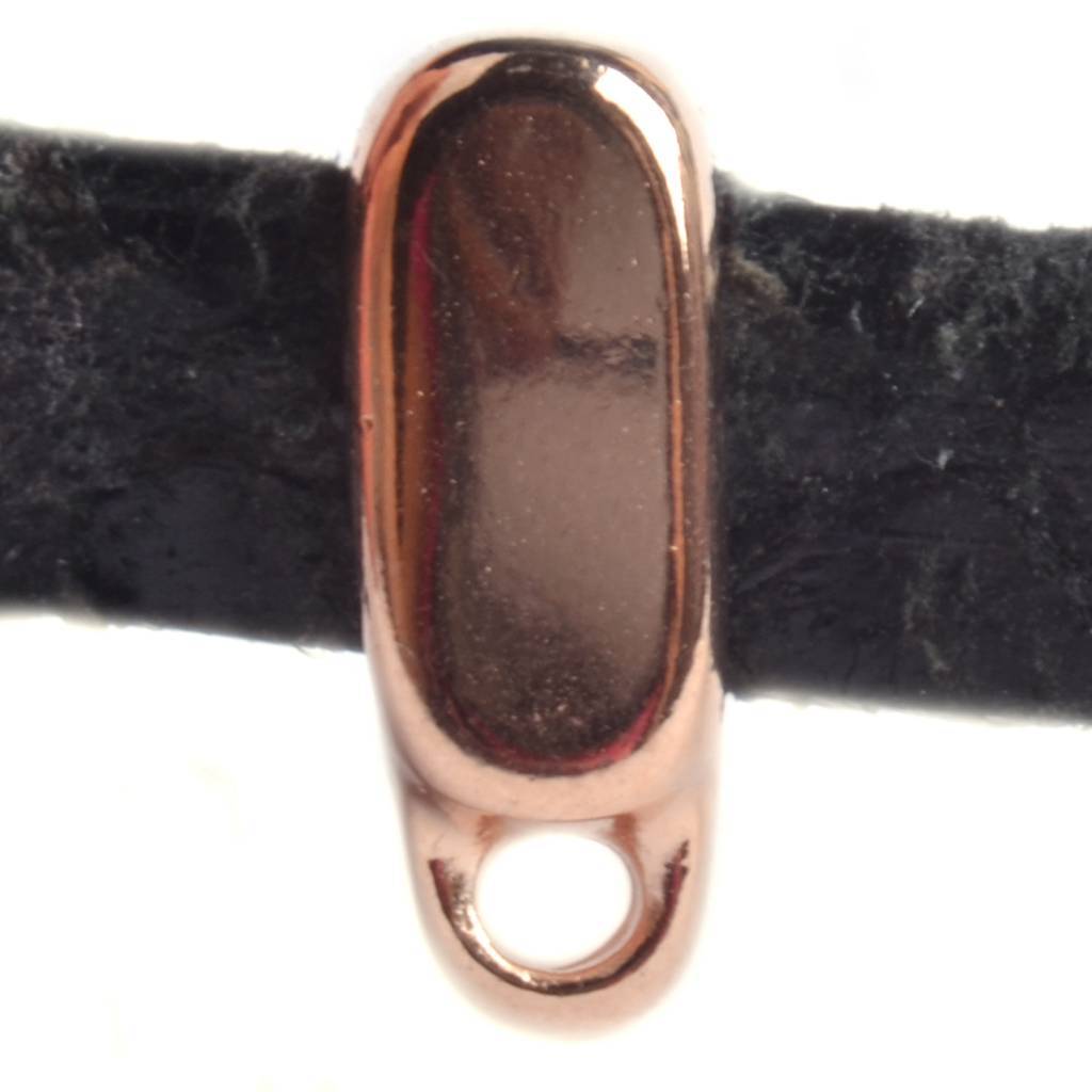 Leerschuiver met oog Ø5x2mm Rosegoud DQ-Kraaltjes van Renate