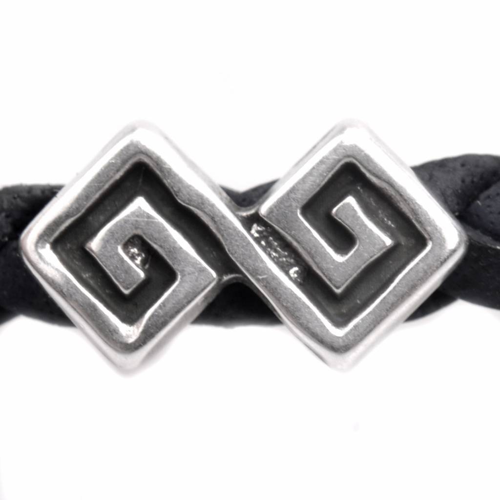 Leerschuiver metaal swirl Ø5x2mm Zilver DQ 14x8mm-Kraaltjes van Renate