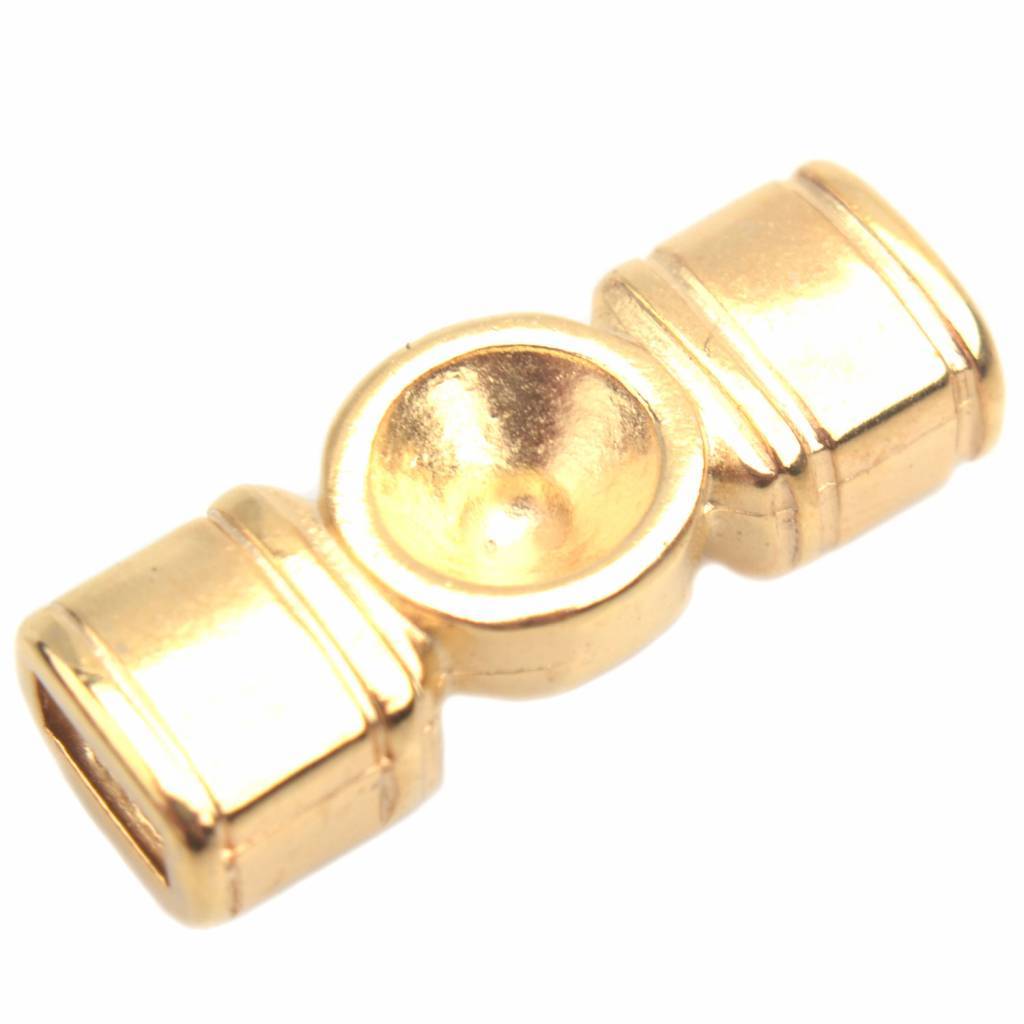 Leerschuiver metaal tussenzetsel voor ss29 Ø5x2mm Goud DQ 22x8mm-Kraaltjes van Renate