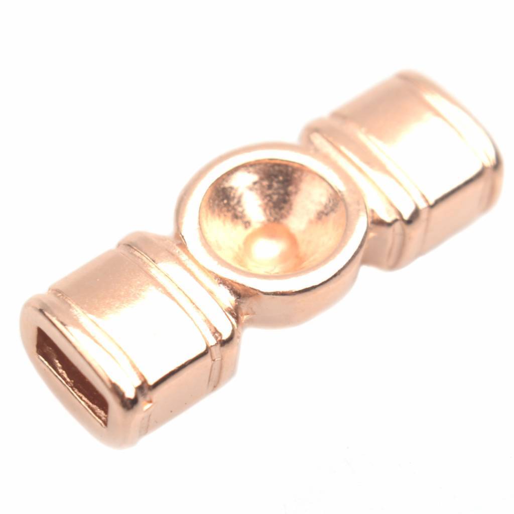 Leerschuiver metaal tussenzetsel voor ss29 Ø5x2mm Rosegoud DQ 22x8mm-Kraaltjes van Renate