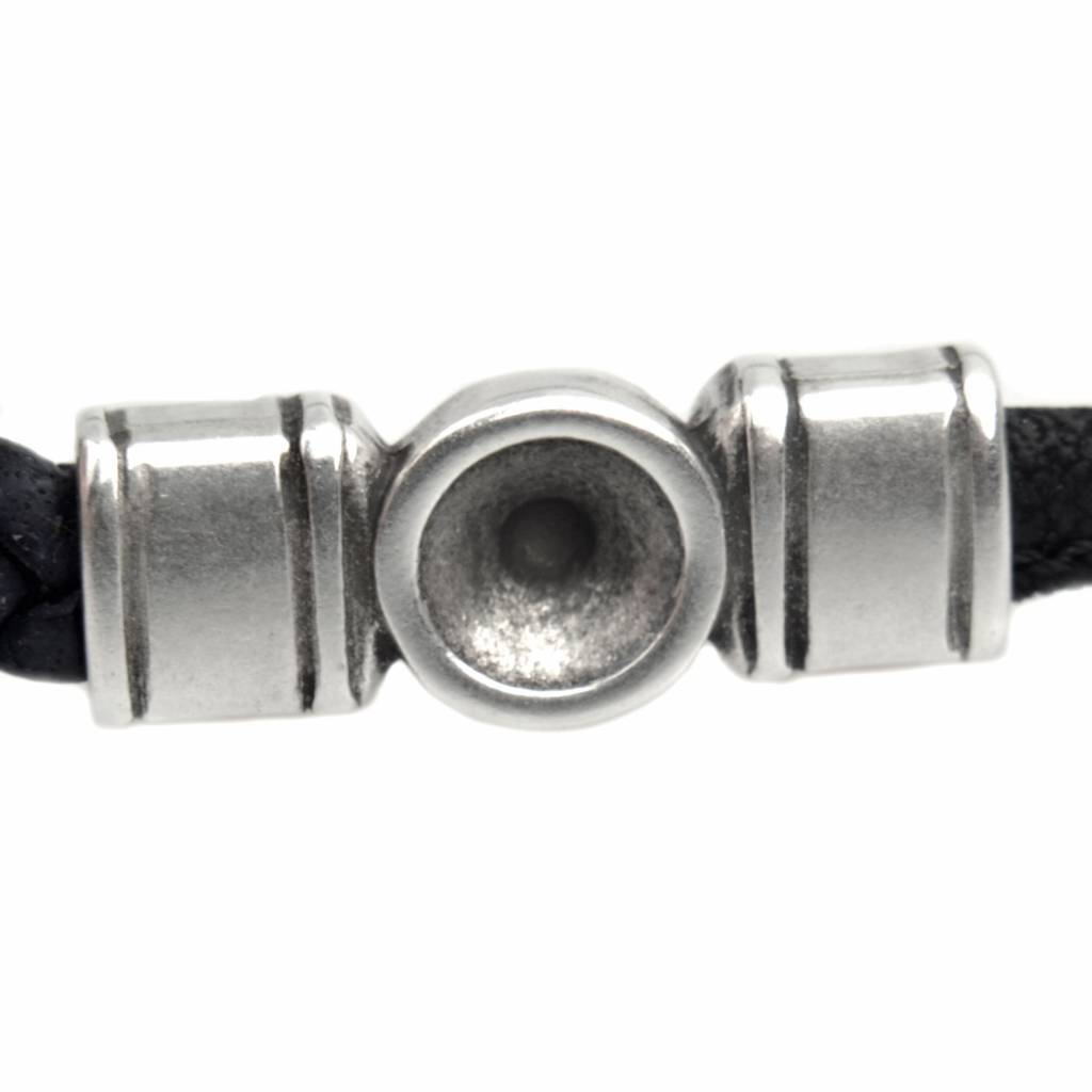 Leerschuiver metaal tussenzetsel voor ss29 Ø5x2mm Zilver DQ 22x8mm-Kraaltjes van Renate
