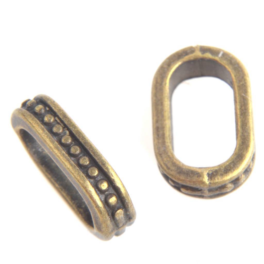 Leerschuiver mini dots Ø10x5mm Brons 14x8mm-Kraaltjes van Renate