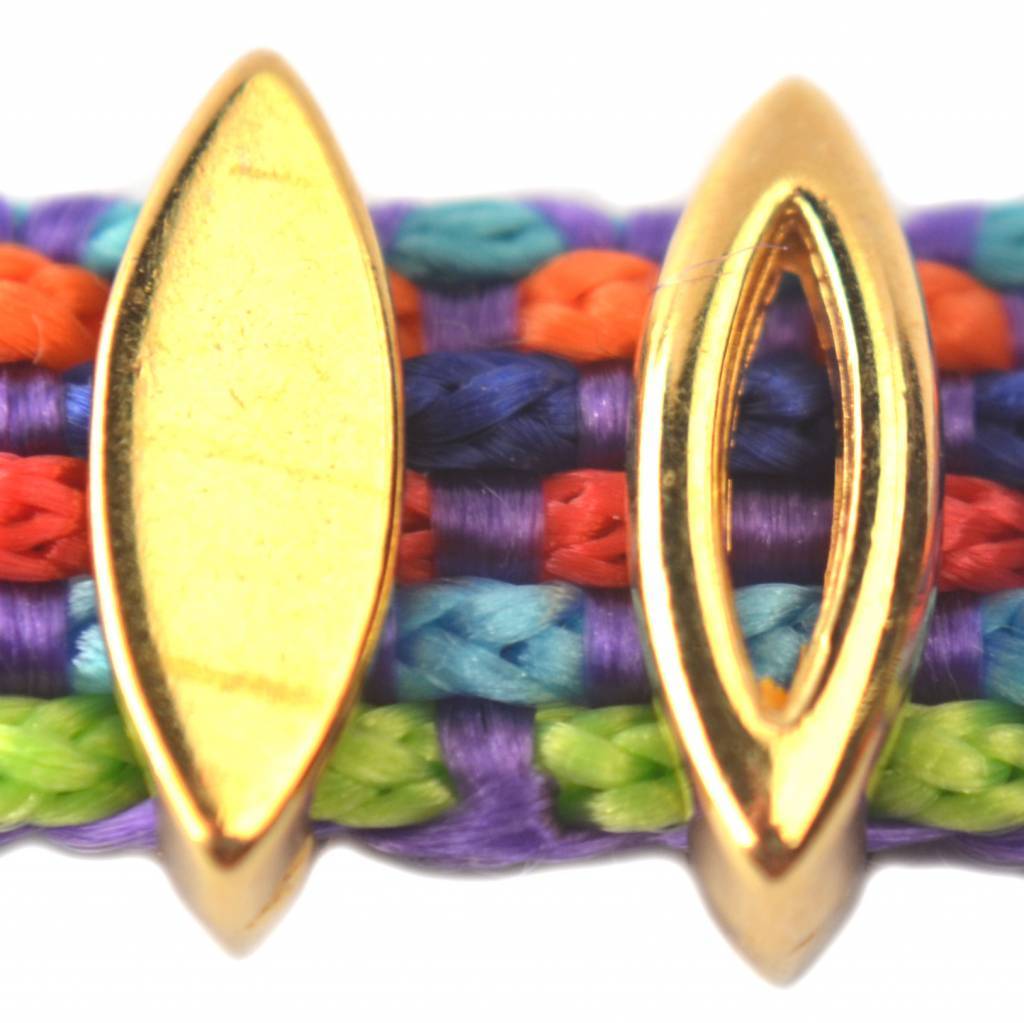 Leerschuiver ovaal Ø10x2.5mm goud DQ 14mm-Kraaltjes van Renate