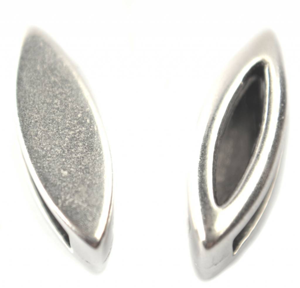 Leerschuiver ovaal Ø10x2.5mm zilver DQ 14mm-Kraaltjes van Renate