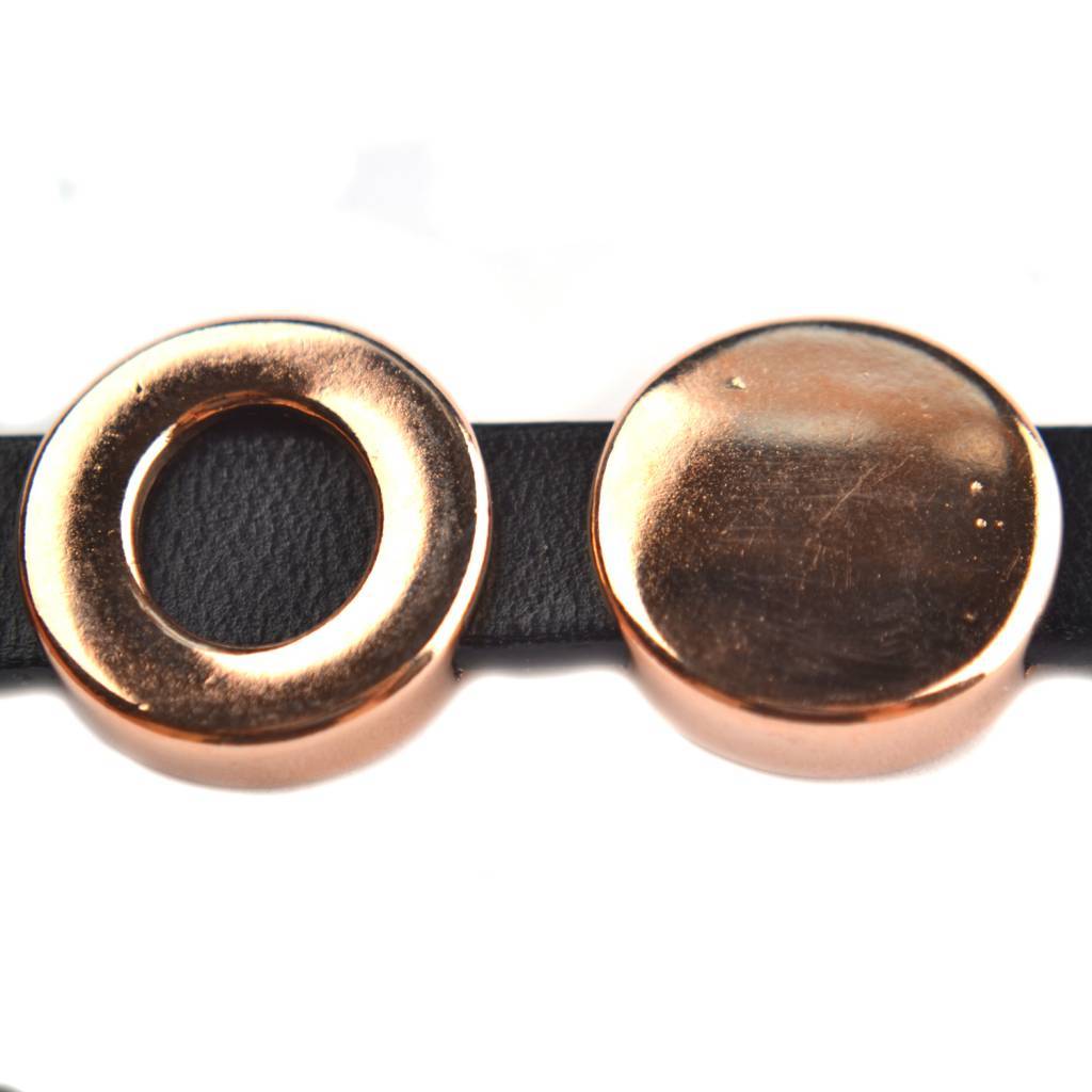 Leerschuiver rond Ø10x2.5mm Rosegoud DQ-Kraaltjes van Renate